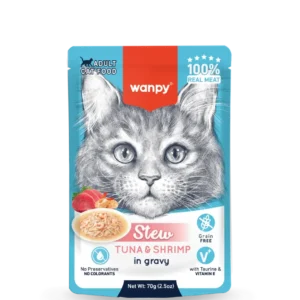 Wanpy Cat Stew Tuna & Shrimp in Gravy 70g