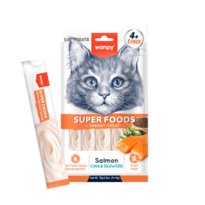 Wanpy Cat SUPERFOODS Creamy Lickable Salmon with Chia & Seaweed 70g