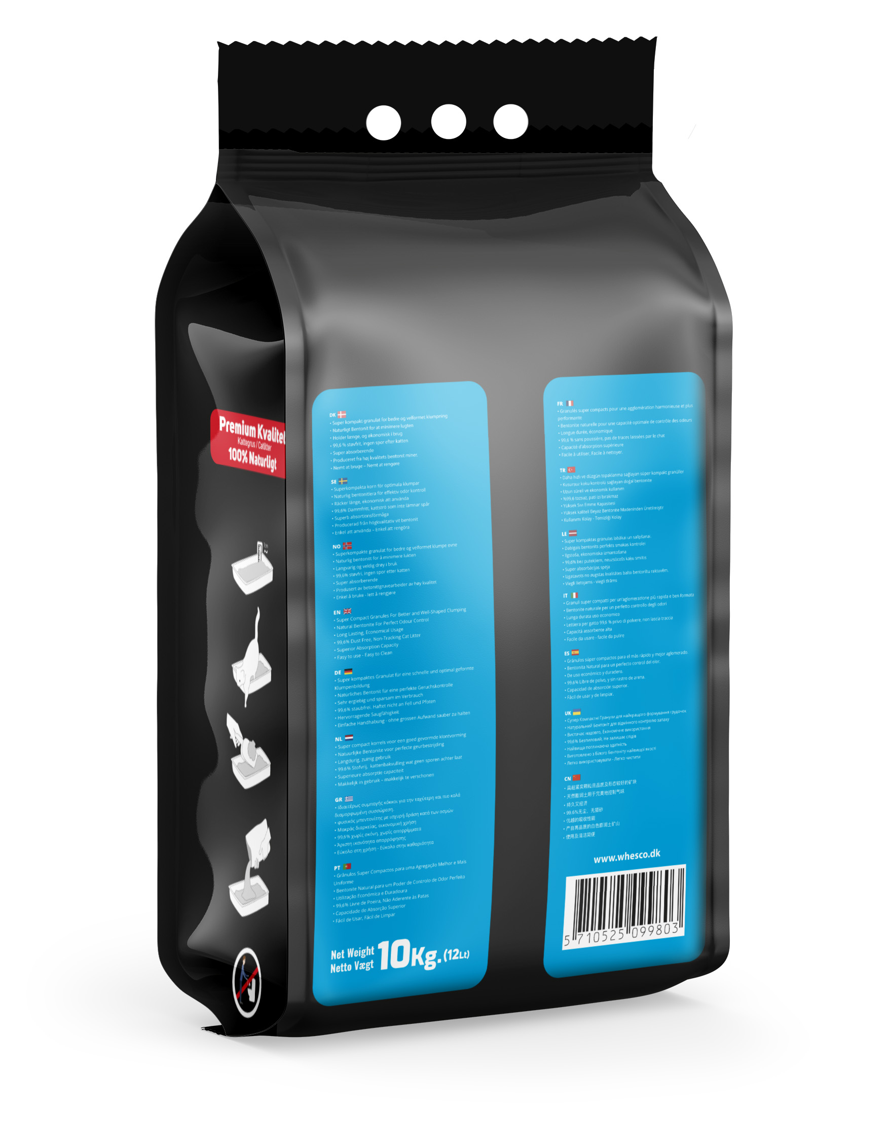 Whesco Premium kattegrus Babypudder 10 kg - Billede 2